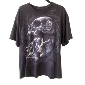 Liquid Blue Shirt Mens XL Black Dia De Los Muertos Sugar Skull Punk Graphic Tee